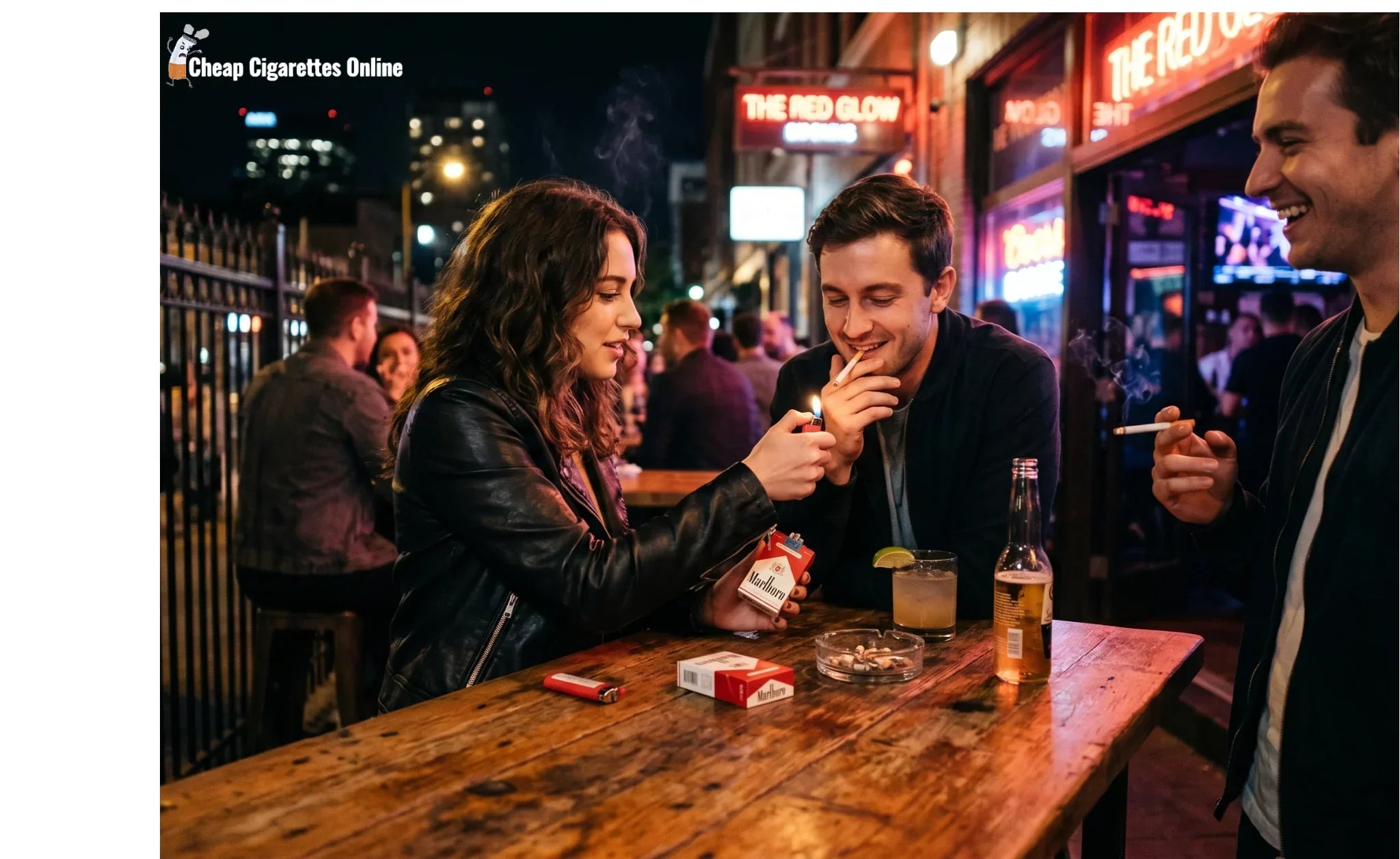 Marlboro cigarettes social ritual at night 