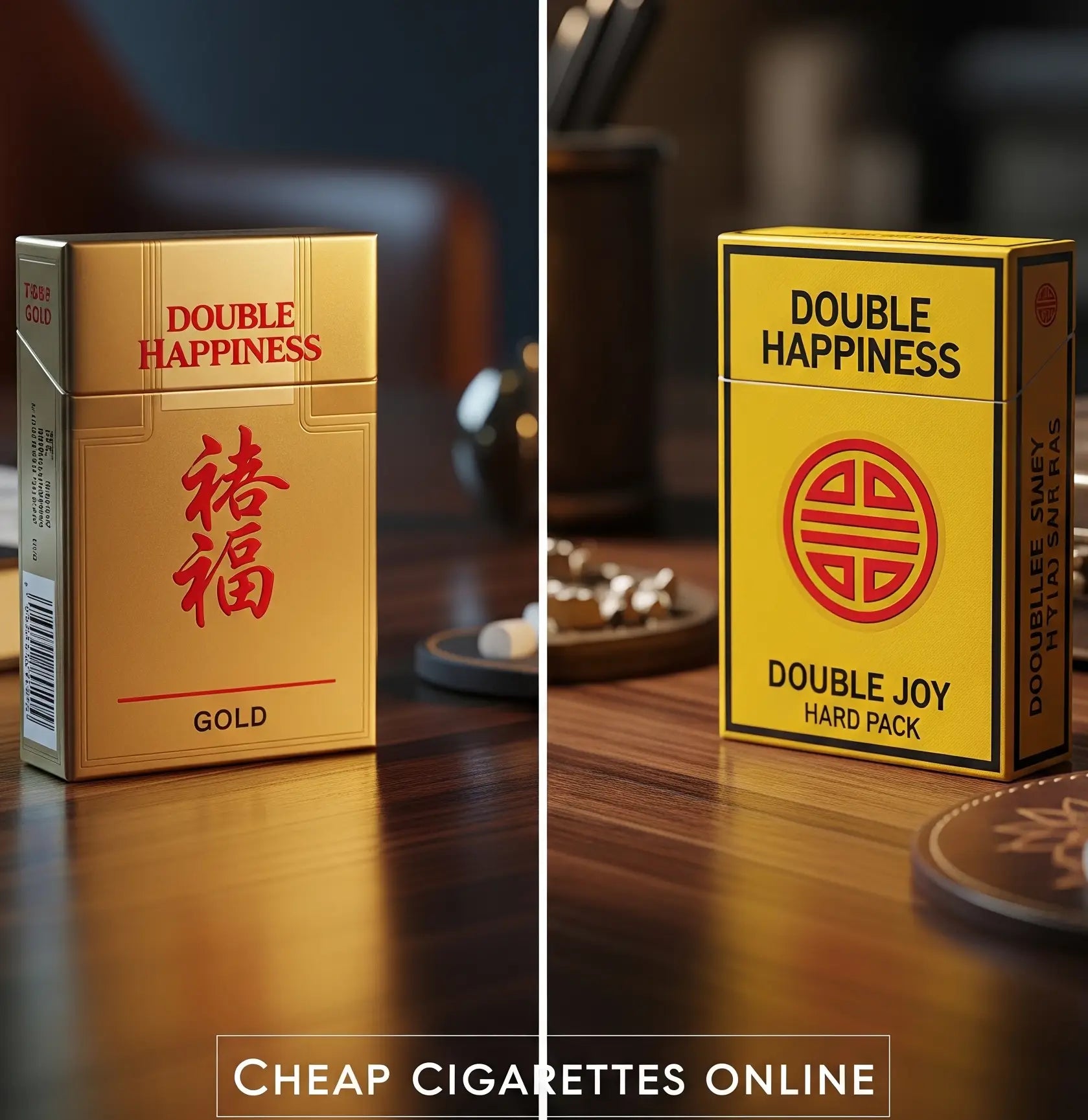Double Happiness Cigarettes Comparison: Gold vs Yellow Hard Pack